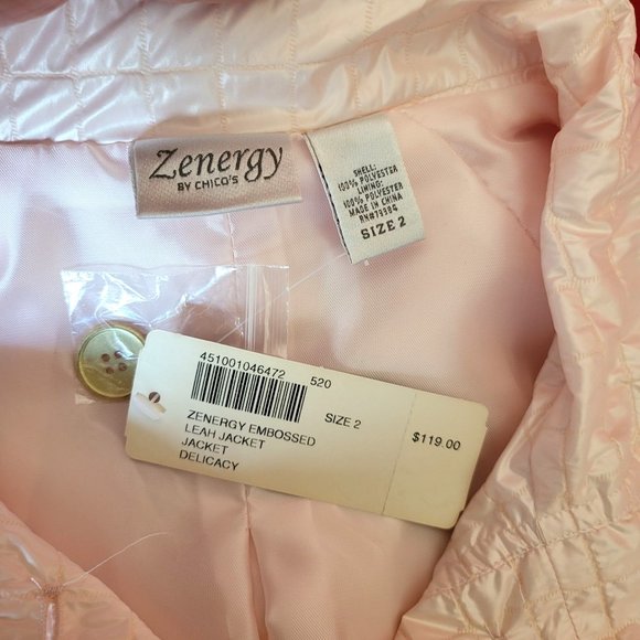 Chico's Zynergy Embossed Leah Jacket Delicacy Size 2/Large - Picture 9 of 12